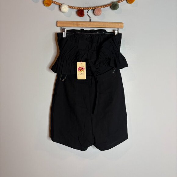 NWT Entro black strapless ruffle romper - Picture 4 of 6